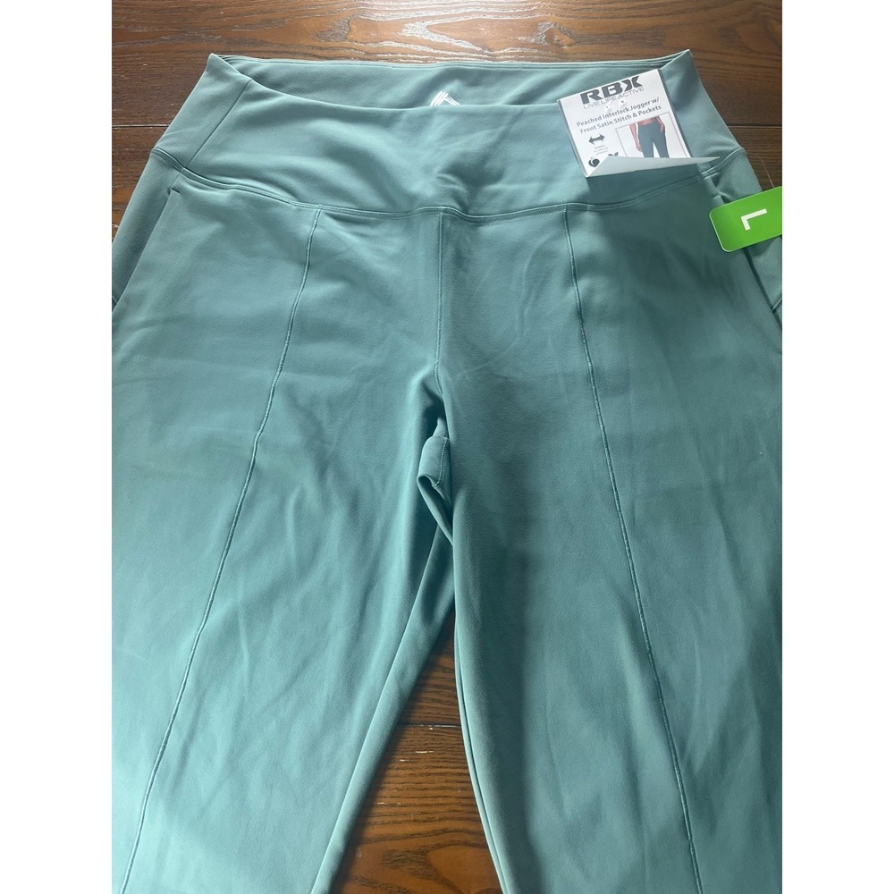 NEW RBX Perched Interlock Jogger Leggings North Atlantic Green Size L Pockets